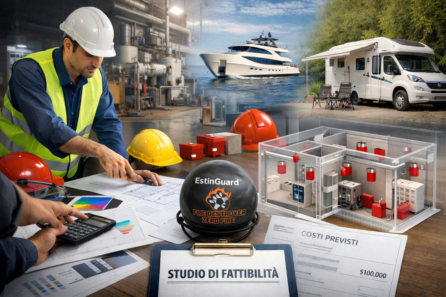 Studio di fattibilità per sistemi antincendio automatici EstinGuard™